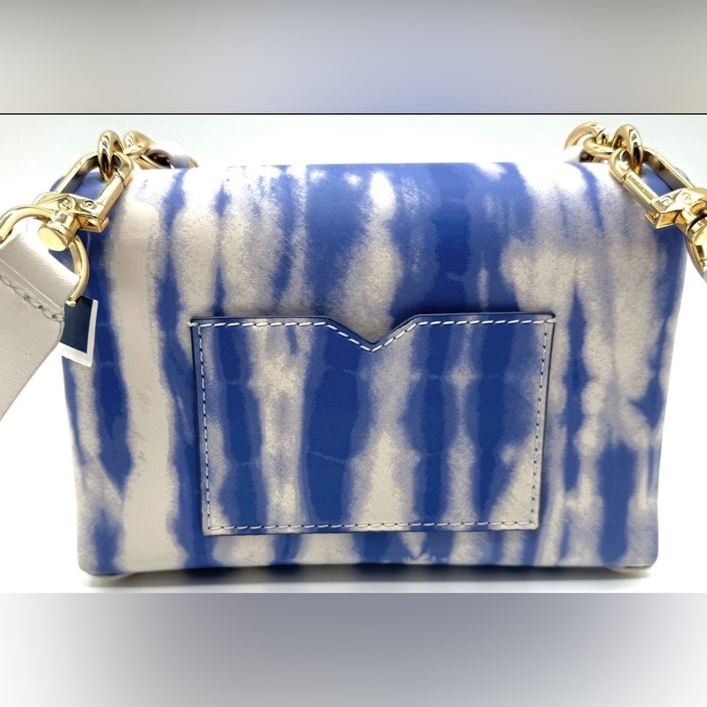 Michael Kors Cece Mini Satchel NWT Blue Tie Dye Leather Crossbody Bag - Picture 3 of 15